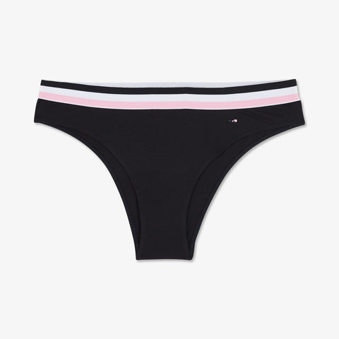 Culotte échancrée bleu foncé à bande contrastée - Image 1
