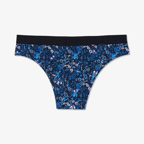 Culotte échancrée imprimé fleuri bleu foncé - Image 2
