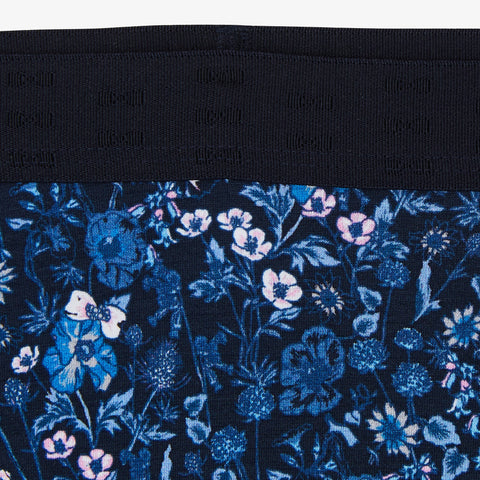 Culotte imprimé fleuri bleu foncé - Image 3
