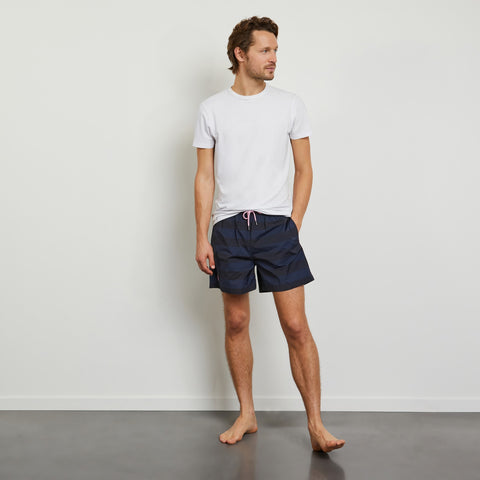Short de bain à rayures bleu marine - Image 3