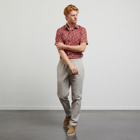 Beige trousers with loose pleats - Image 1