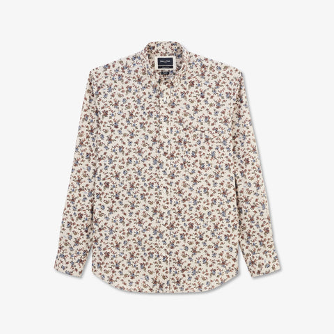 Chemise beige en coton Pima imprimé exclusif - Image 2