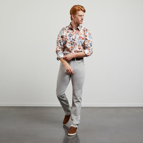 Chemise écrue à imprimé fleuri - Image 3