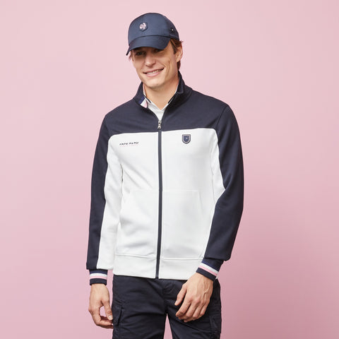 Long-sleeved colour-block zipped sweatshirt - Image 1