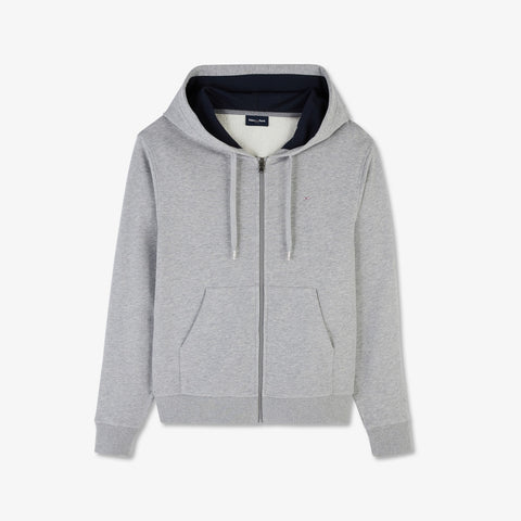 Sweat gris zippé à capuche - Image 2
