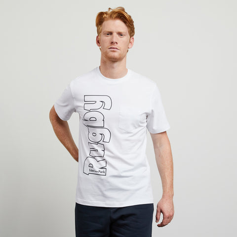 T-shirt blanc inscription rugby - Image 1