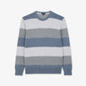 Blue wool and cotton striped sweater