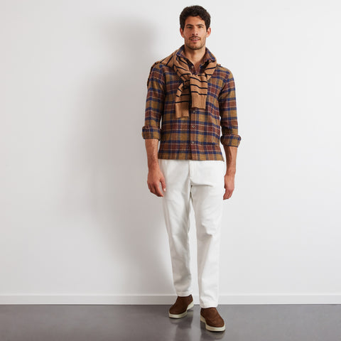 Pantalon chino velours élastiqué blanc - Image 3