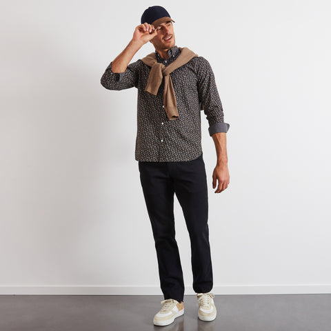 Dark grey shirt with a floral motif - Image 3