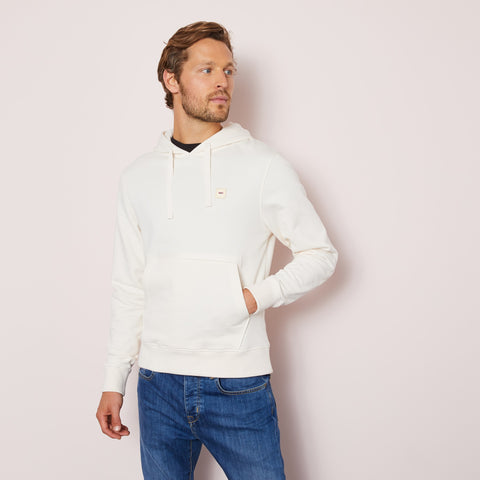 Hooded sweatshirt in white fleece - Image 1