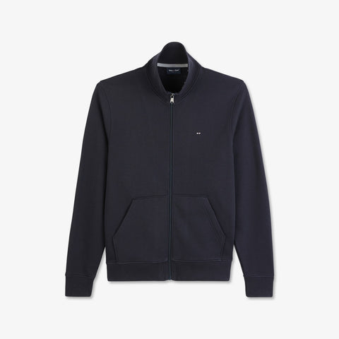 Sweat col montant zippé uni bleu marine - Image 2