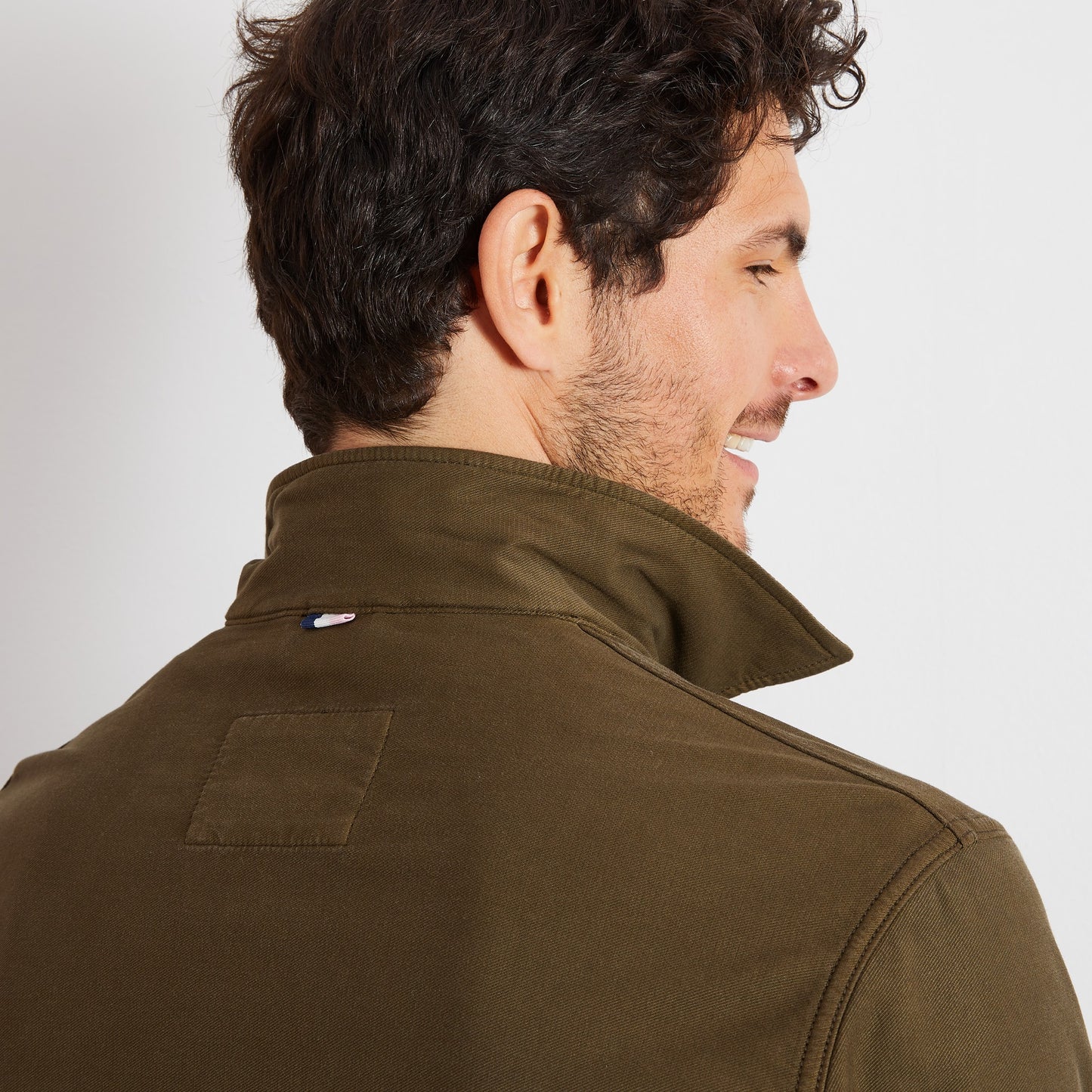 Khaki twill overshirt