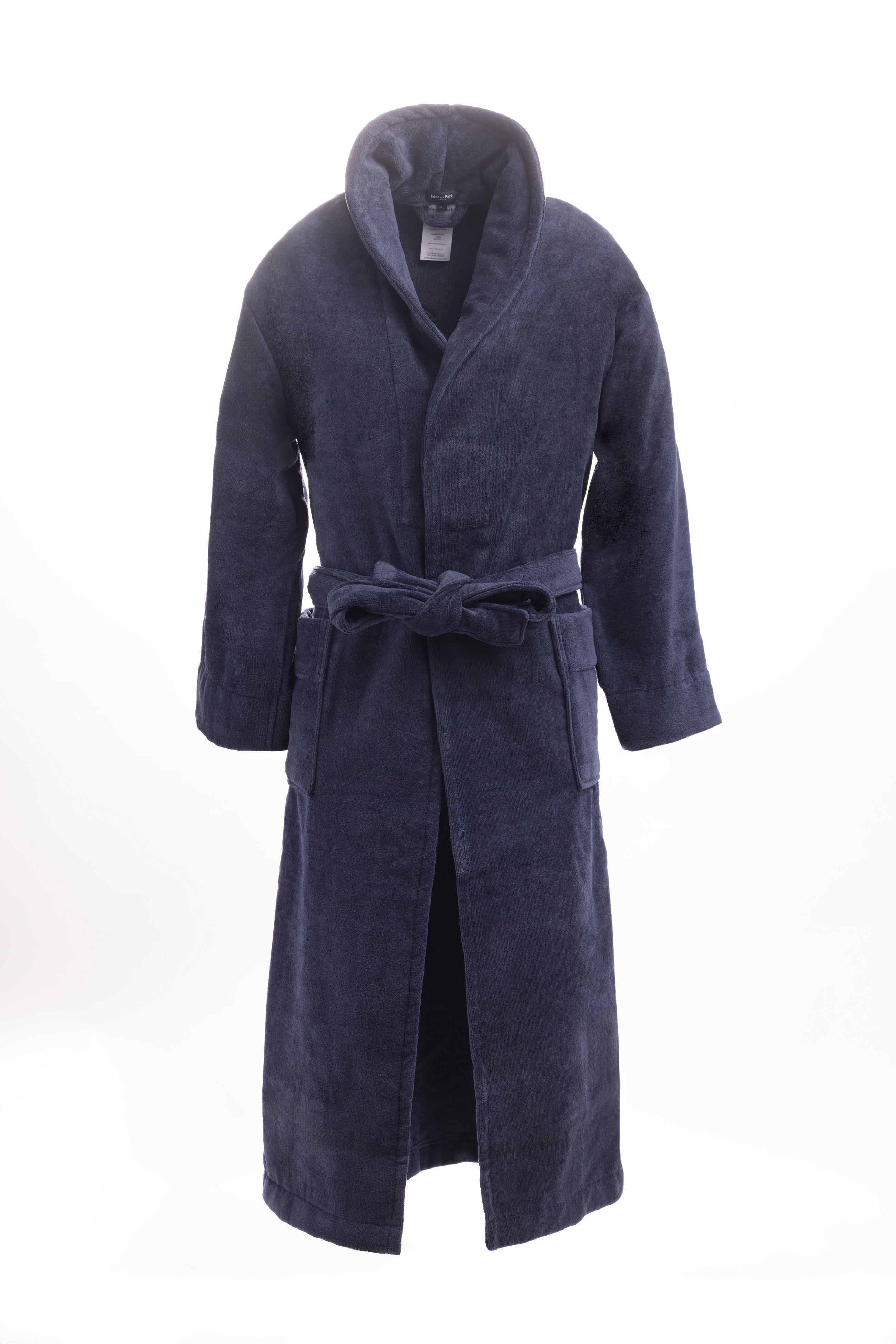 Peignoir en coton éponge marine brodé