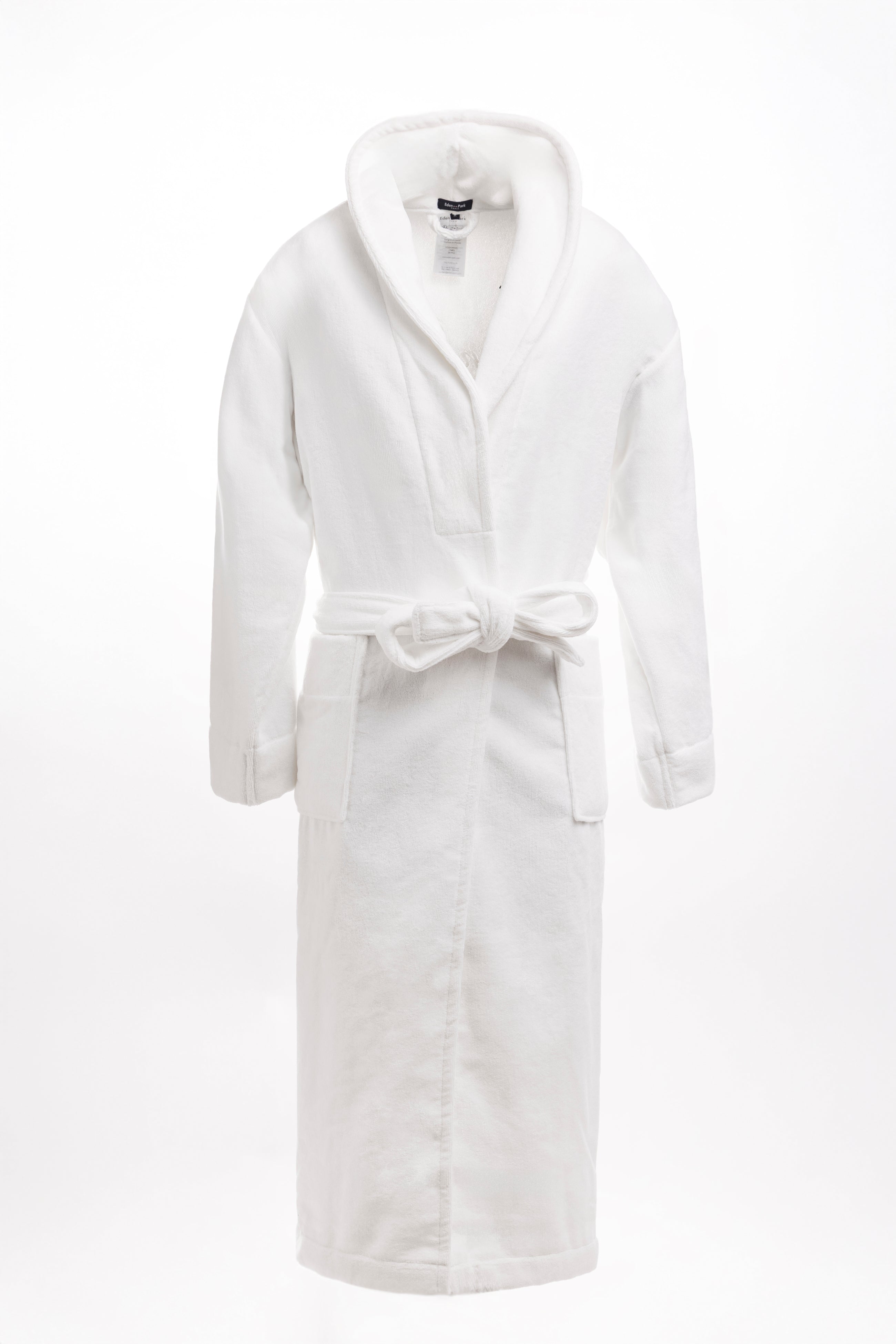 Peignoir en coton éponge blanc brodé