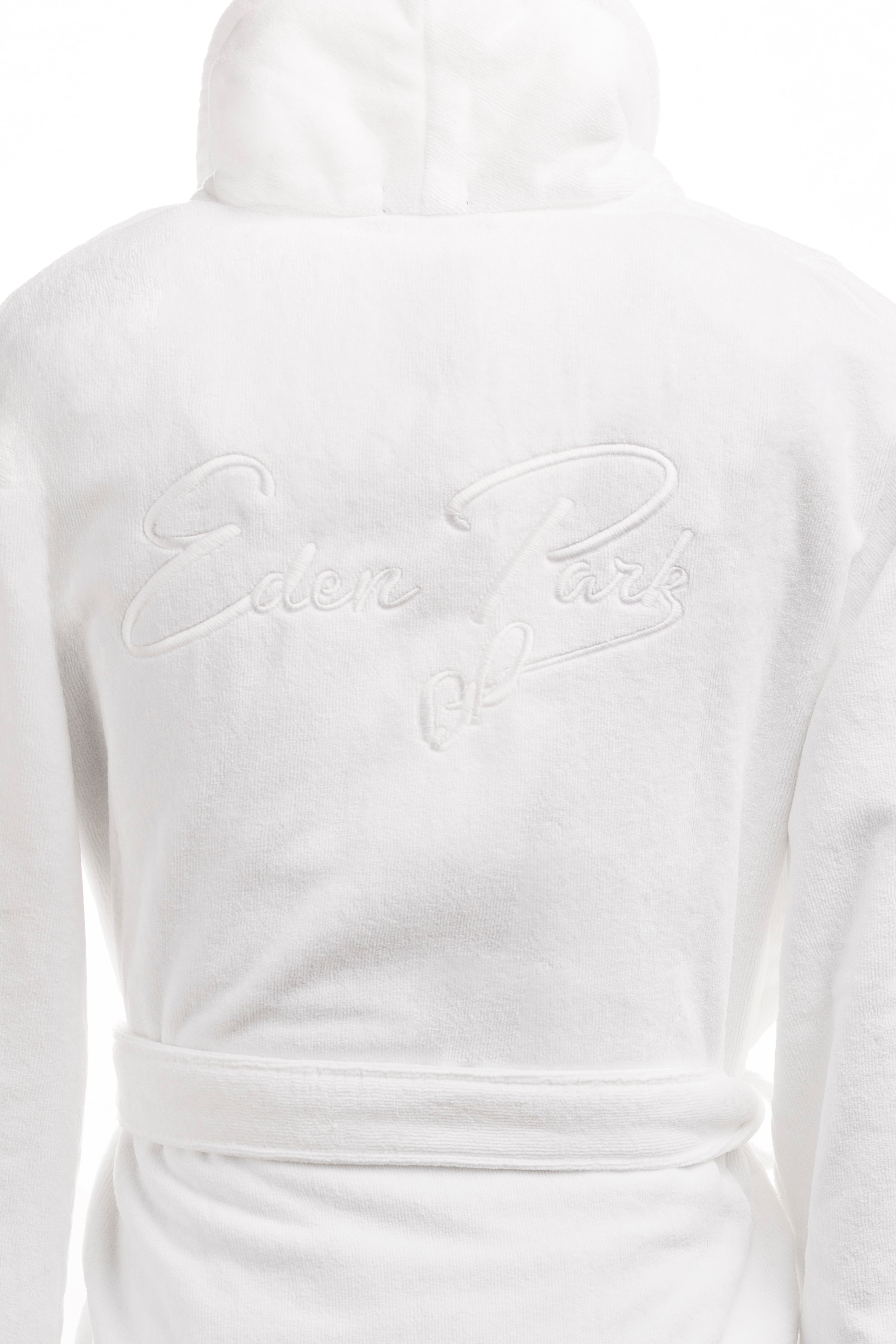 Peignoir en coton éponge blanc brodé