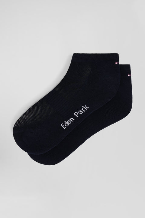 Chaussettes basses en coton stretch mélangé marine - Image 1