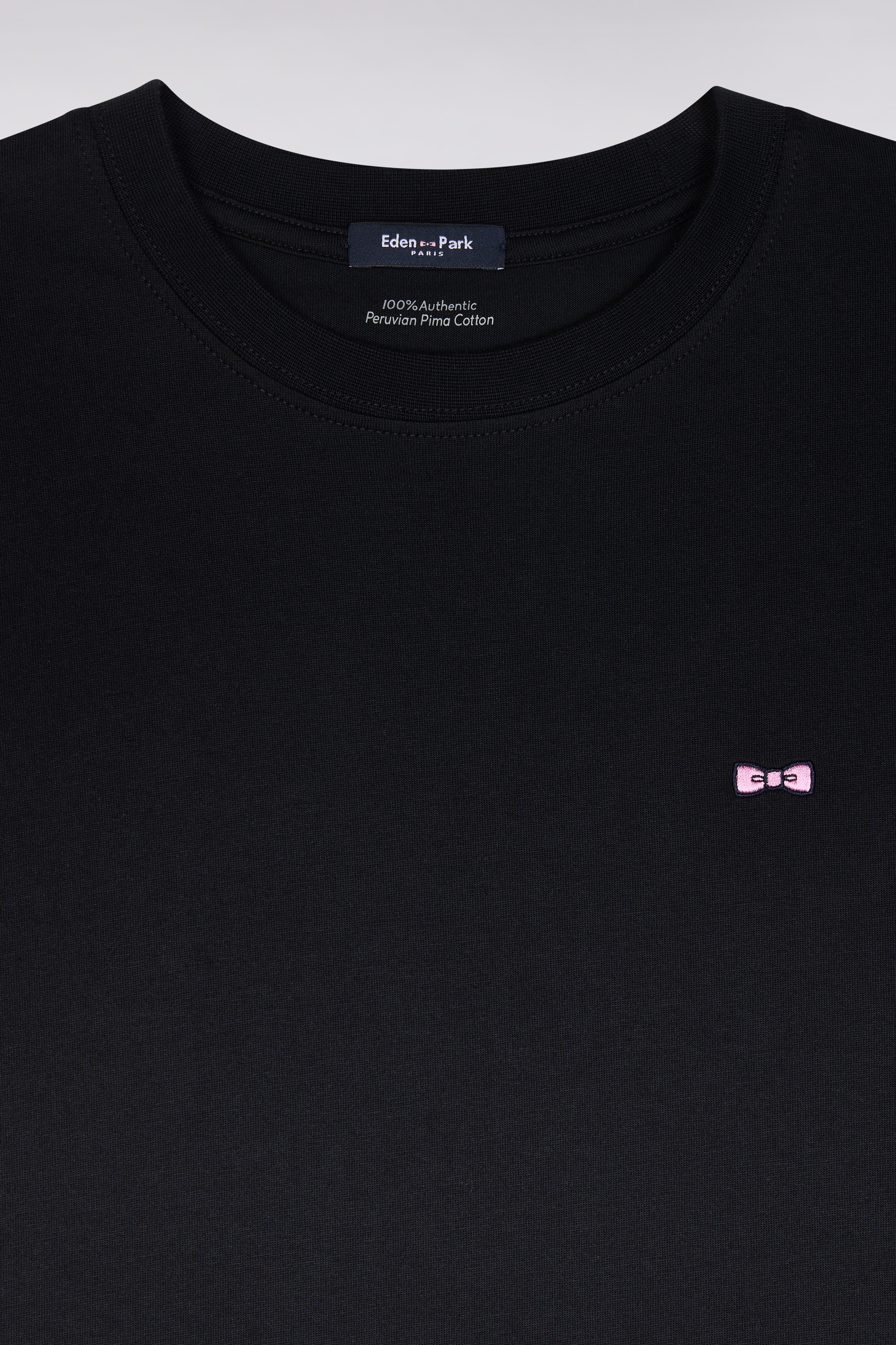 Robe T-shirt en coton Pima noir coupe droite