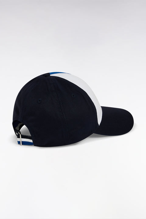Casquette tricolore en twill de coton marine - Image 3