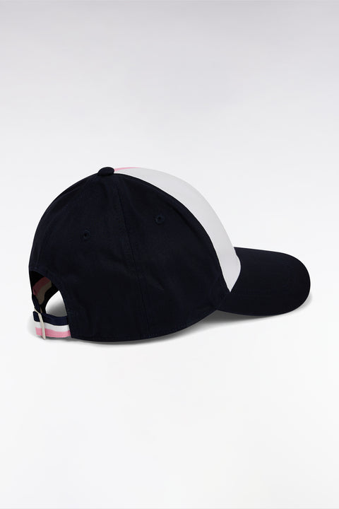 Casquette tricolore en twill de coton rose - Image 3