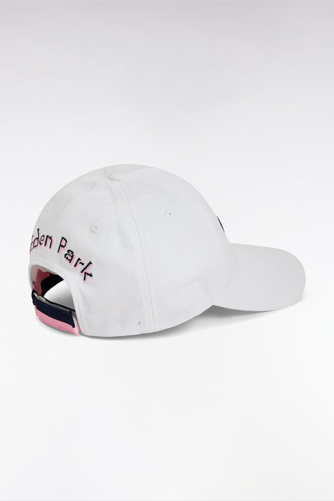 Casquette unie en twill de coton blanc broderies bicolores - Image 3
