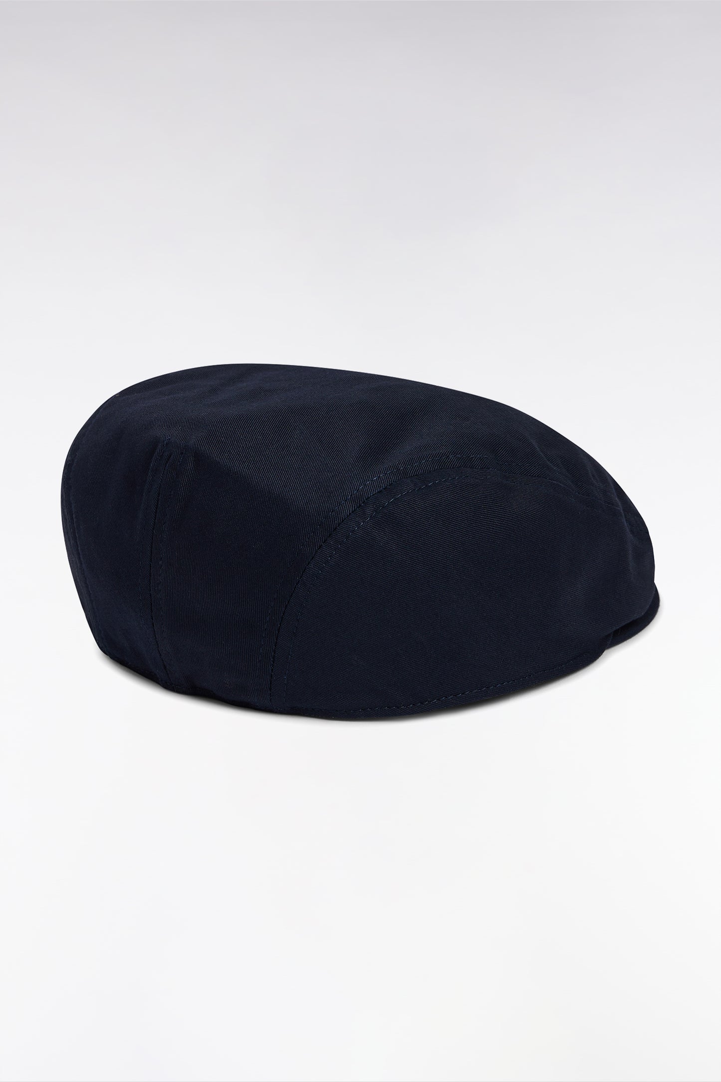 Beret cap in navy cotton twill