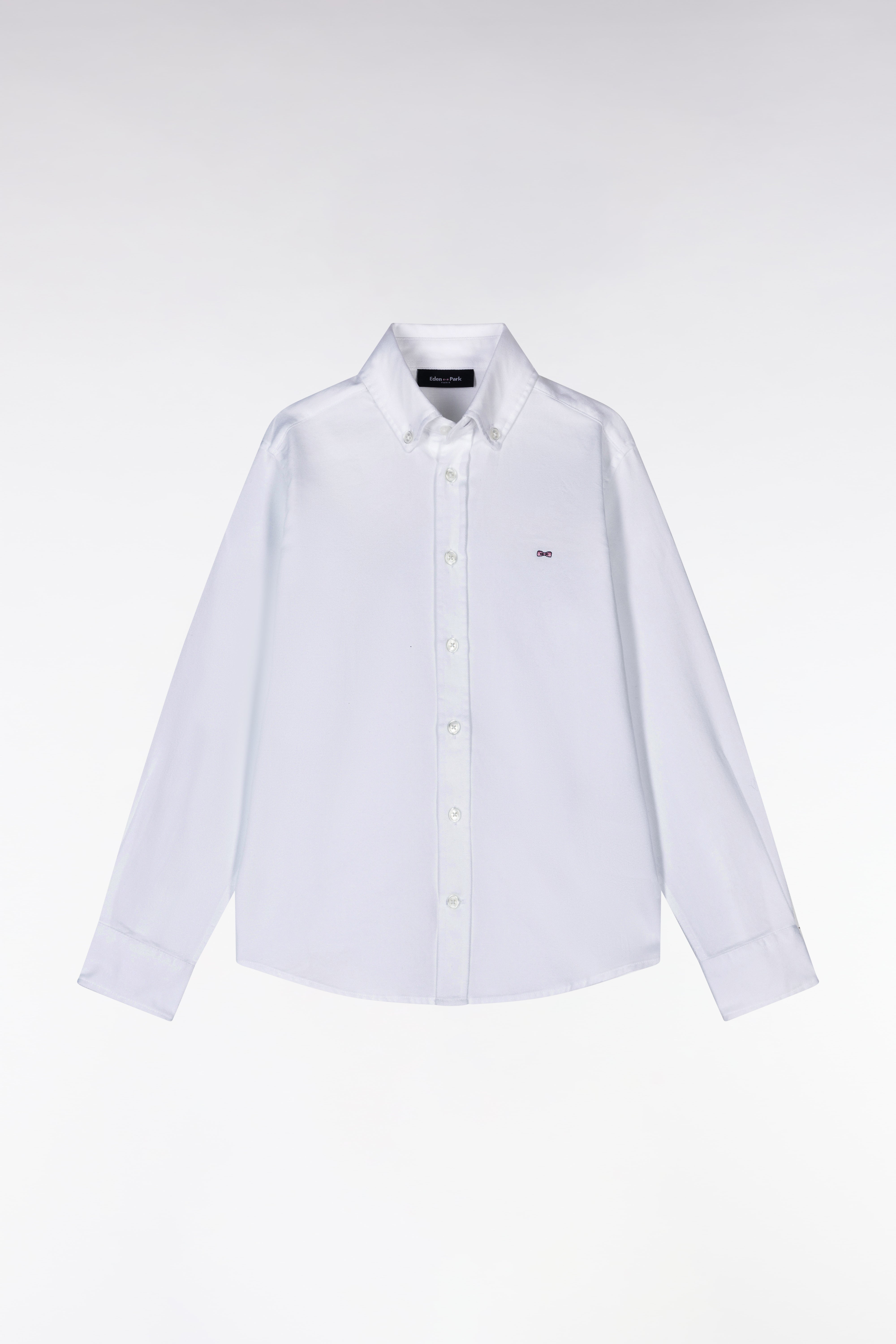 camicia in popeline di cotone bianca vestibilità dritta