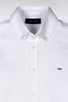 Straight-fit white cotton poplin shirt