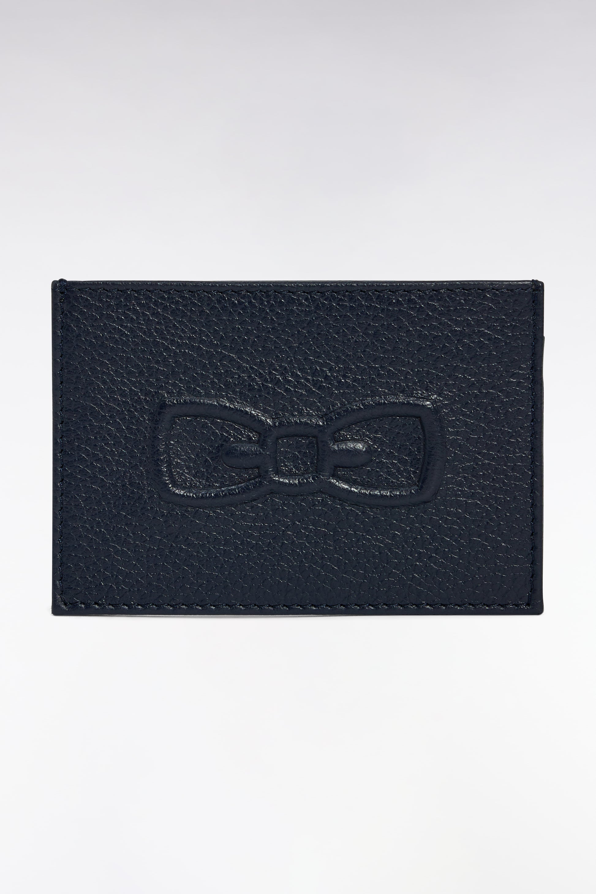 Porte-cartes en cuir grainé marine
