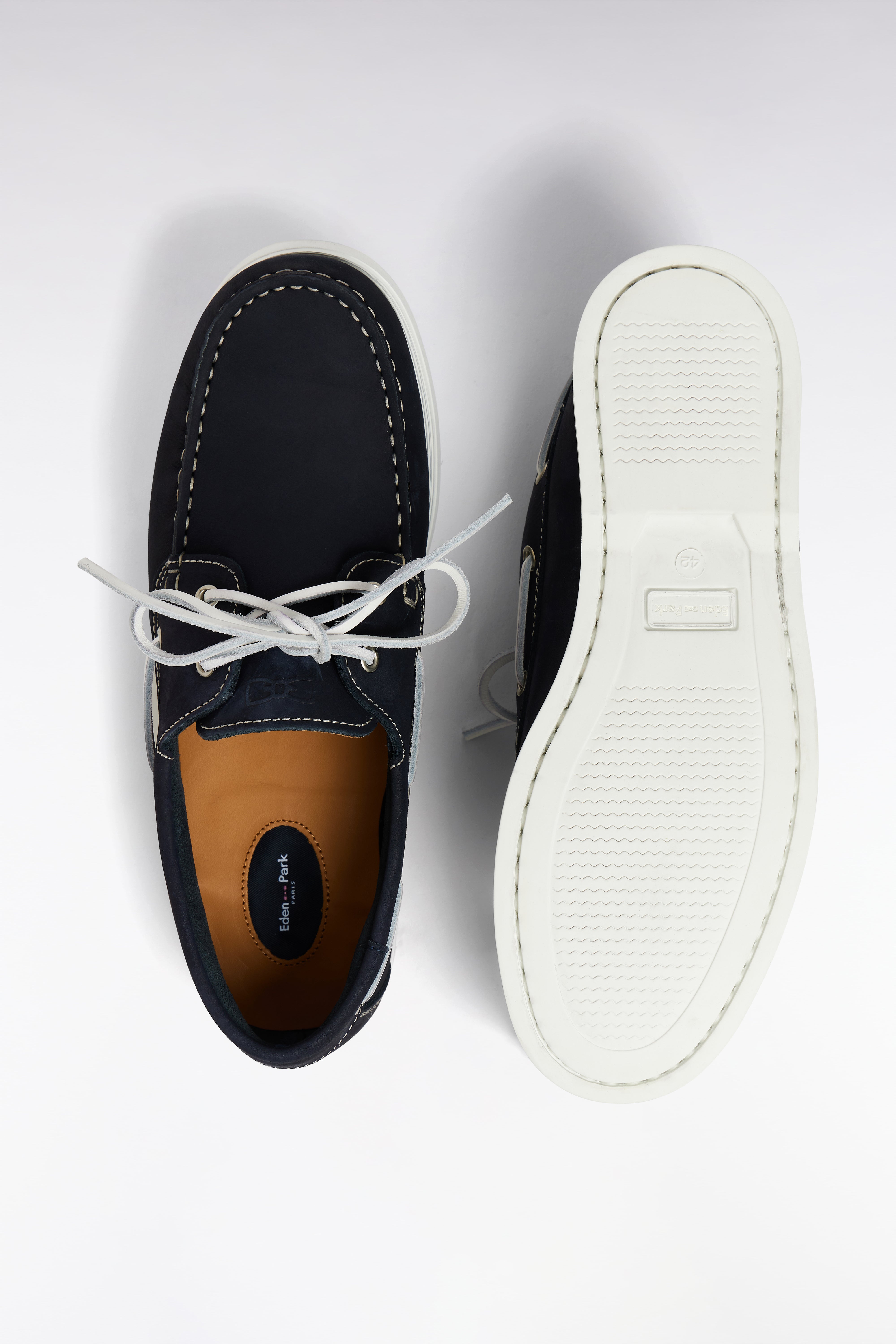 Mocassins bateau en cuir suédé marine
