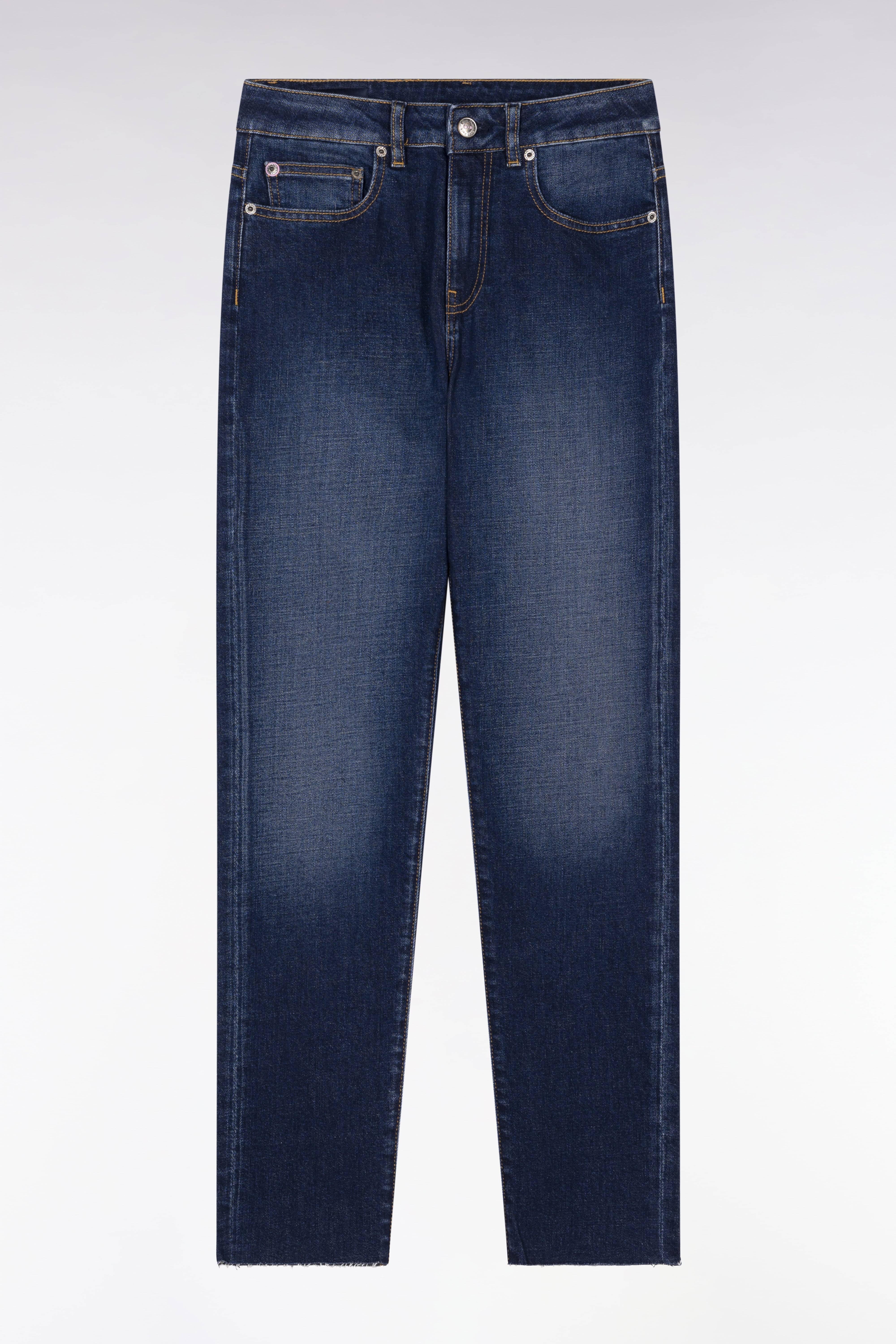 Jean 5 poches en denim stretch bleu coupe slim