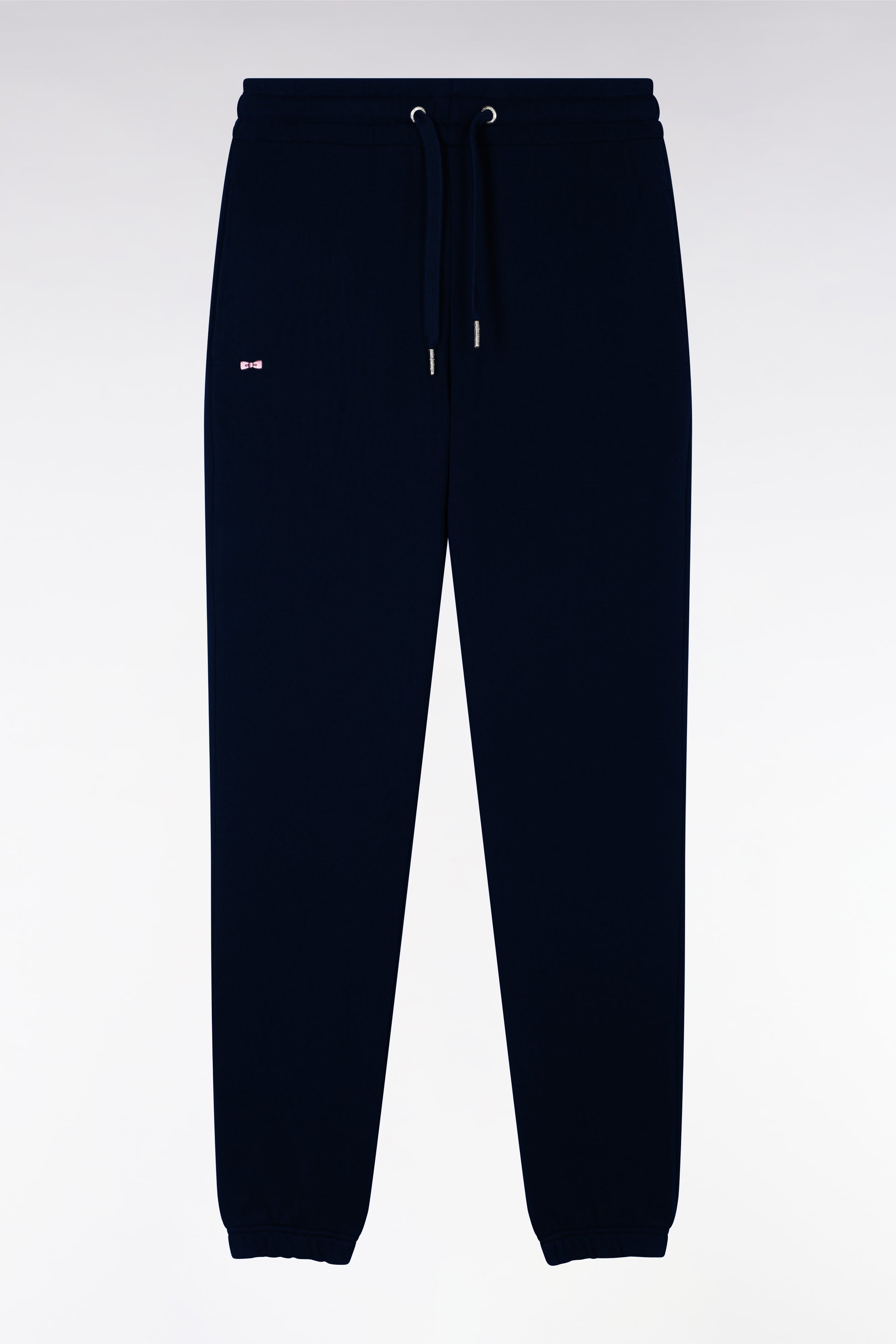 Jogging en molleton coton marine coupe droite