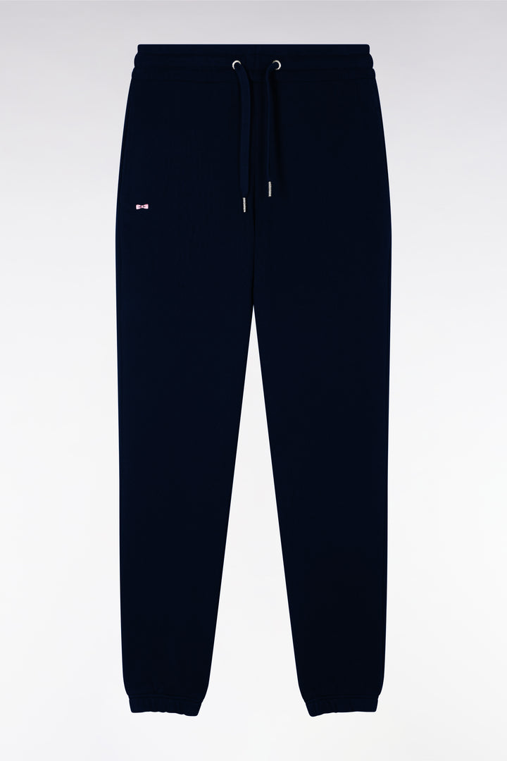 Jogging en molleton coton marine coupe droite