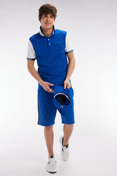 Short en molleton coton bleu coupe décontractée - Image 3