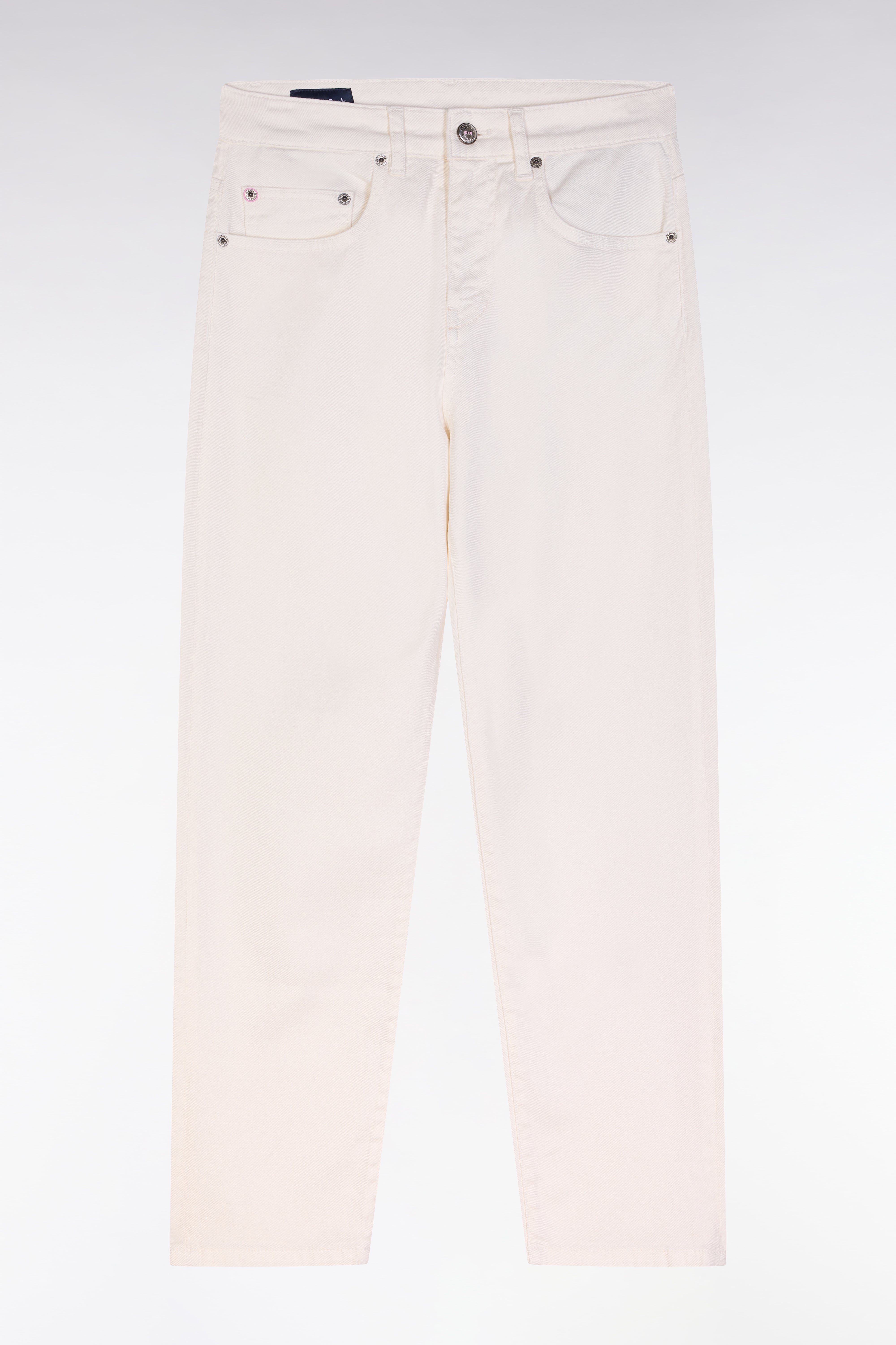 Jeans 5 Taschen aus Denim stretch Beige gerade Passform