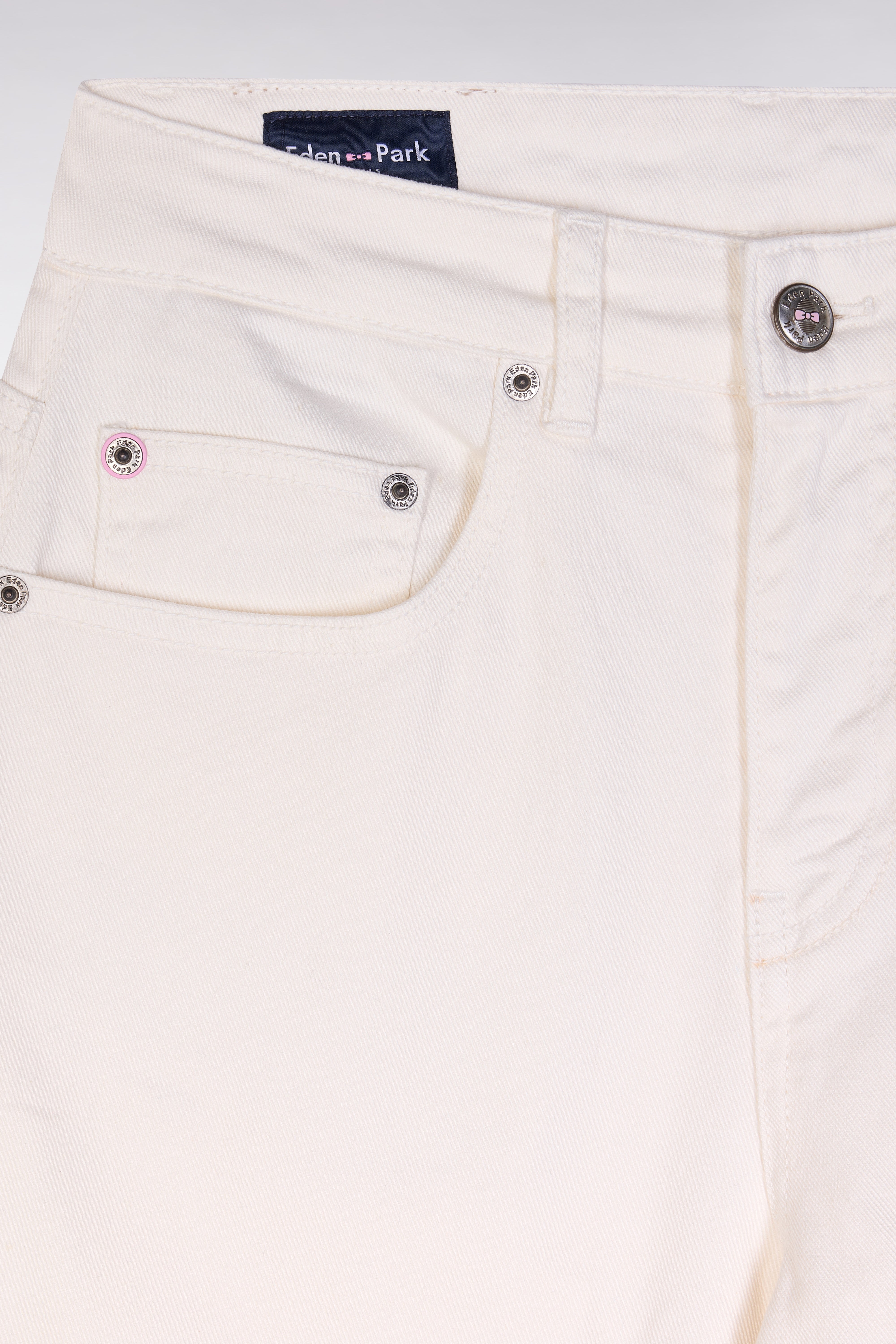 Jeans 5 Taschen aus Denim stretch Beige gerade Passform