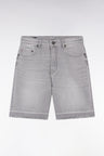 Relaxed fit grey stretch denim shorts