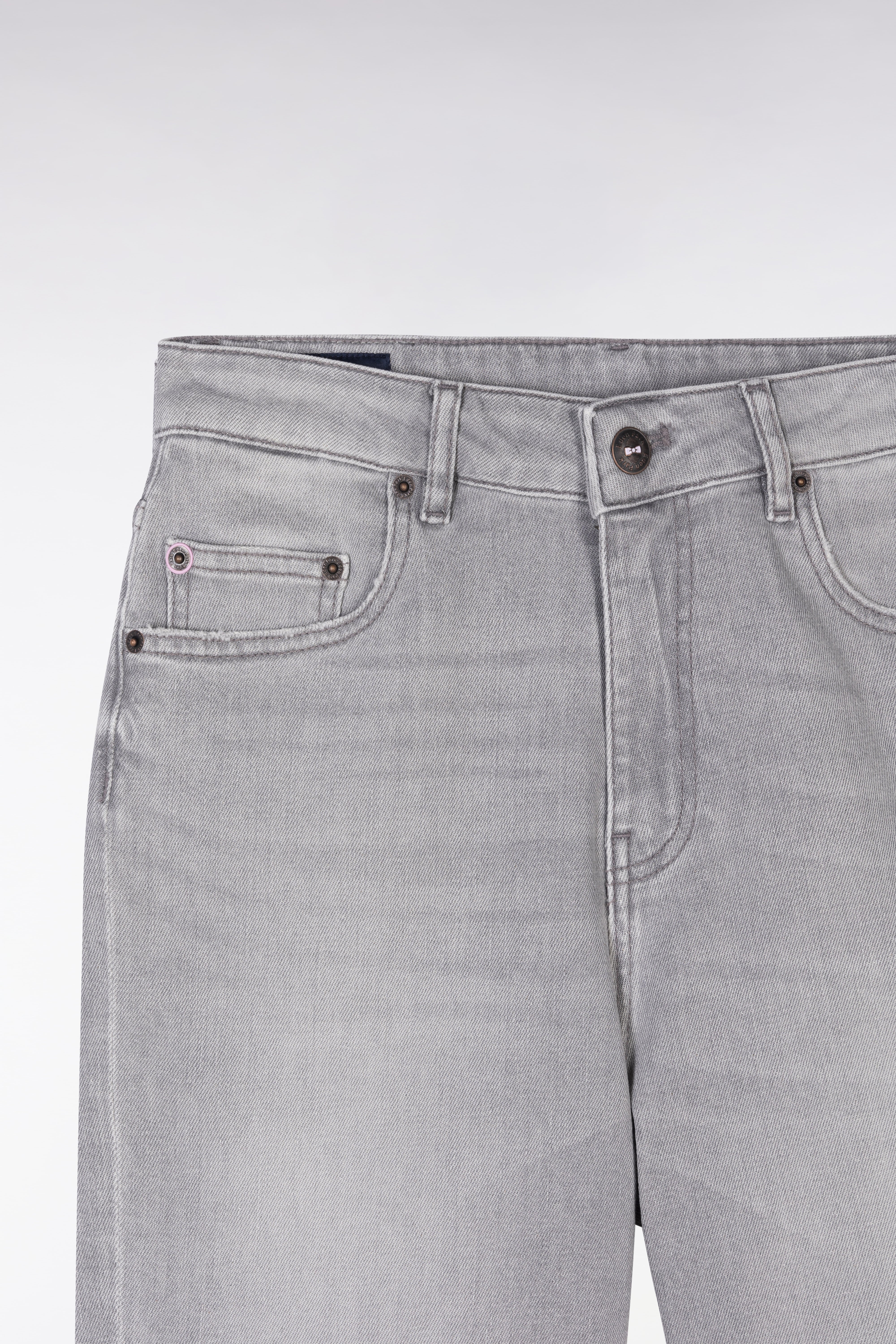 Short en denim stretch gris coupe décontractée