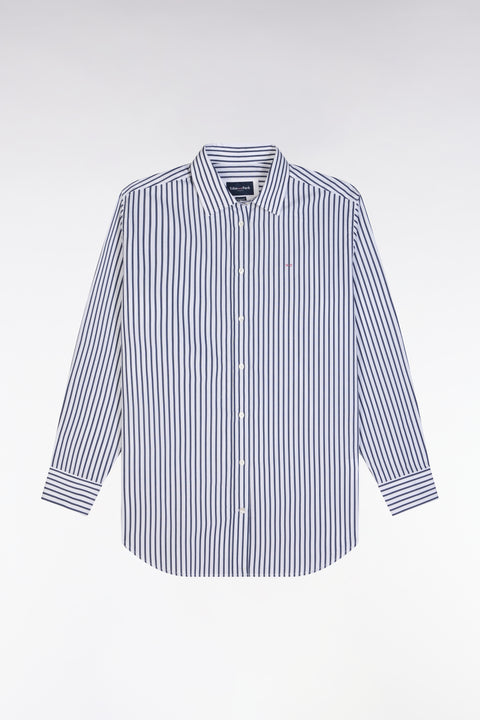 Chemise en coton ciel à rayures bâtons coupe décontractée - Image 2