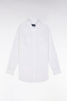 Chemise à poches plaquées en lin blanc coupe oversized