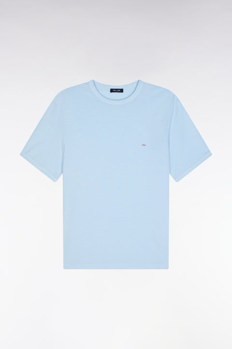 T-shirt uni ciel en lyocell et coton coupe droite - Image 2