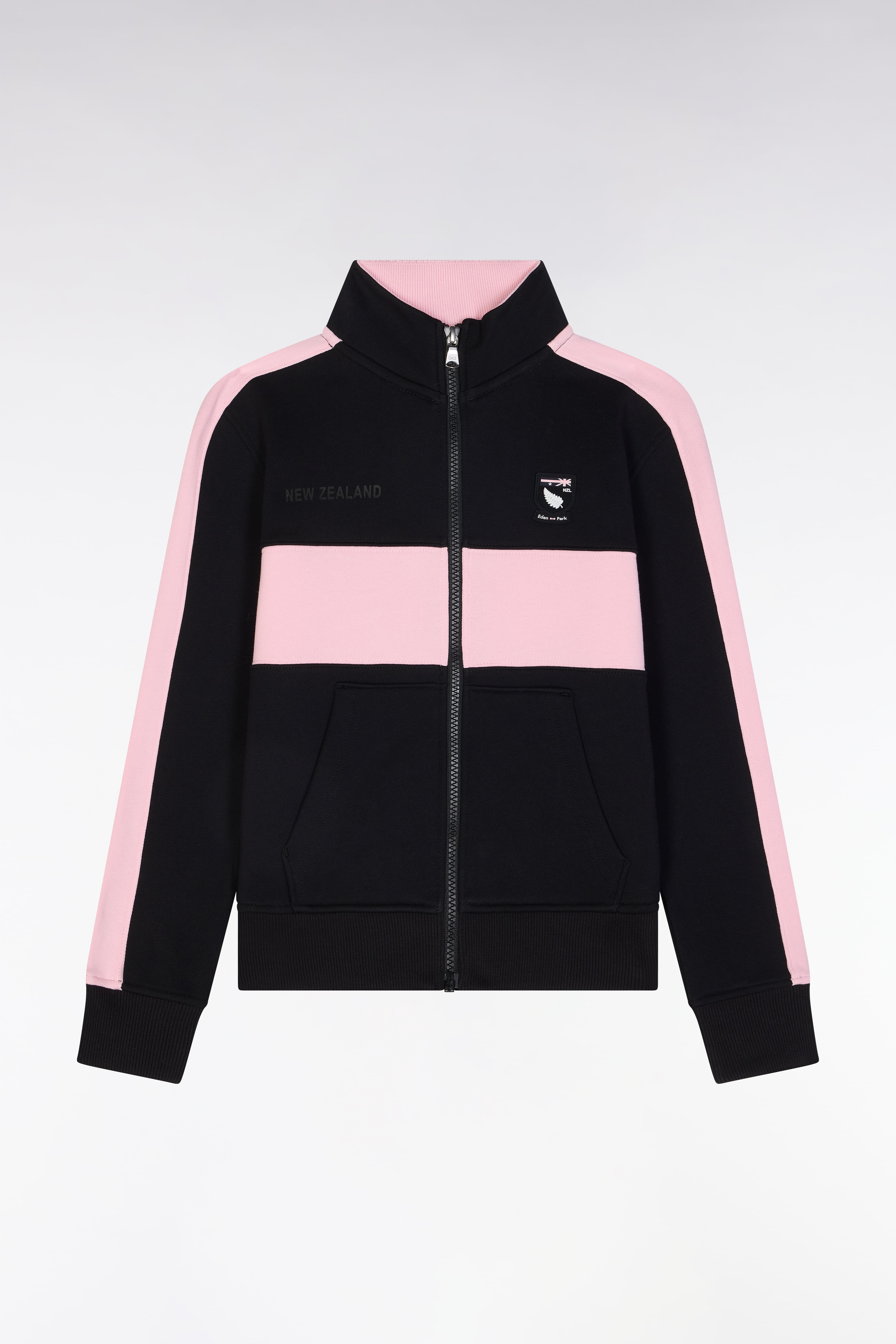 Sweatshirt mit Reißverschluss neu Zélande aus Baumwolle schwarz gerade Passform