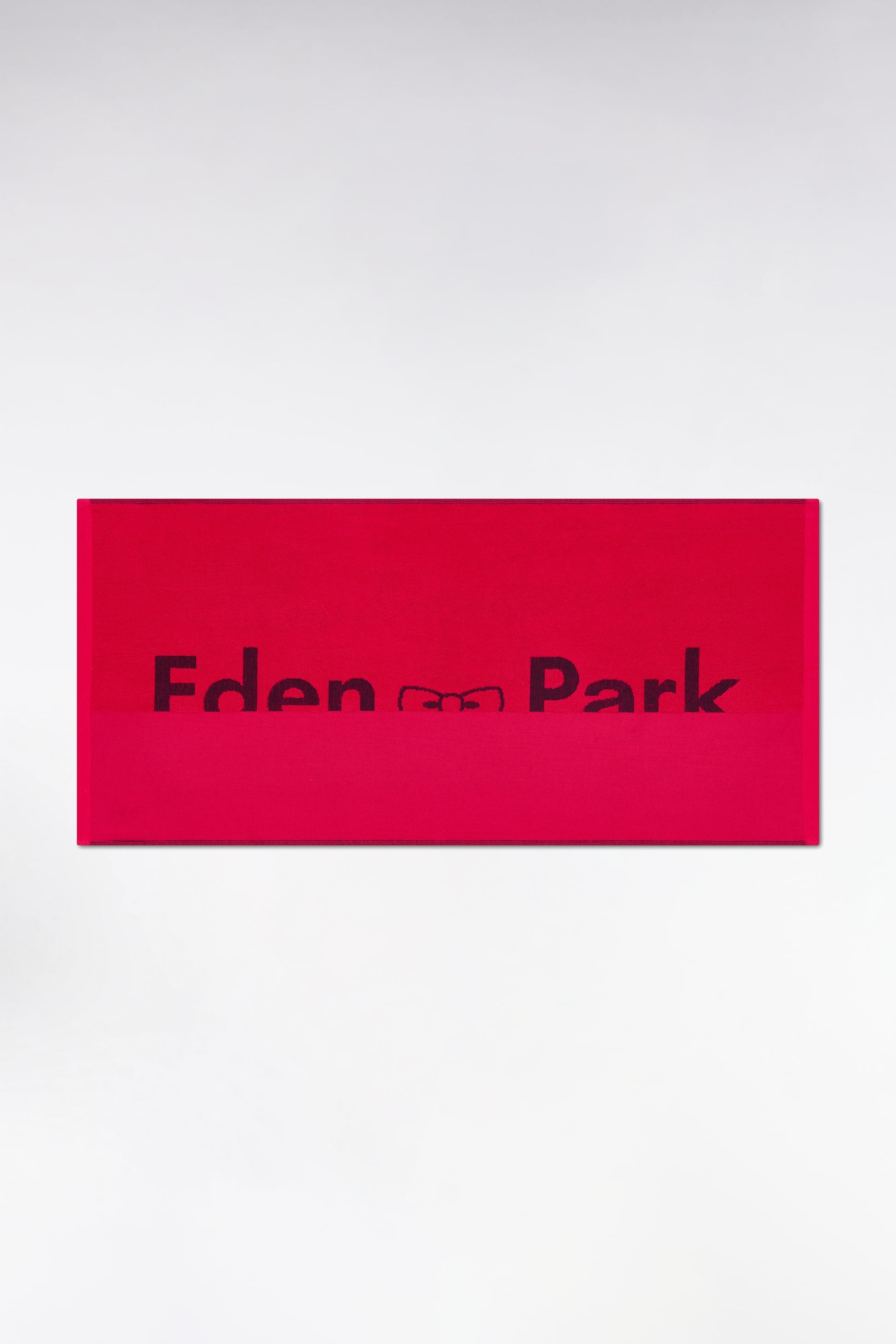 Drap de plage en coton éponge fuchsia jacquard Eden Park noir