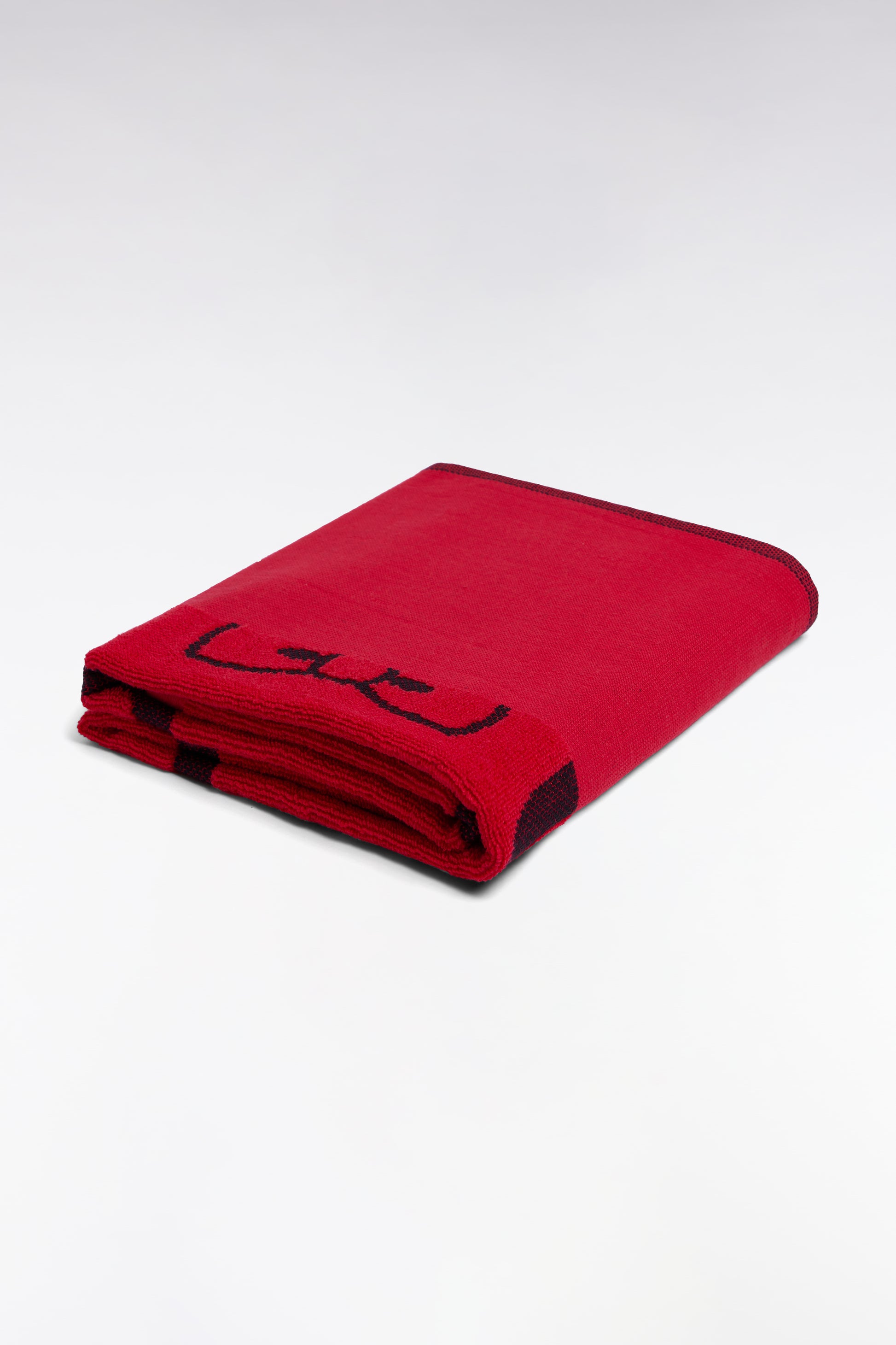 Drap de plage en coton éponge fuchsia jacquard Eden Park noir
