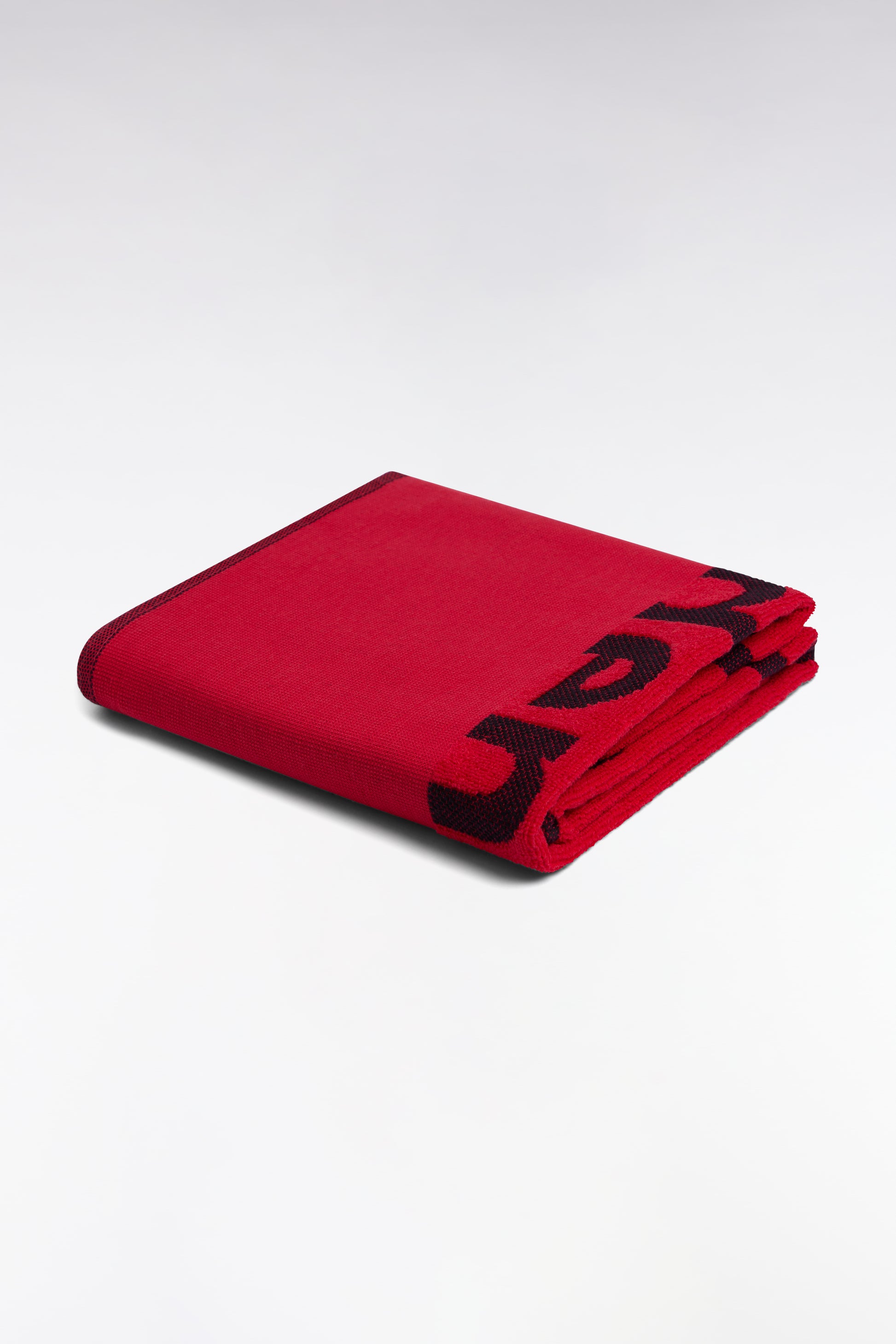 Drap de plage en coton éponge fuchsia jacquard Eden Park noir