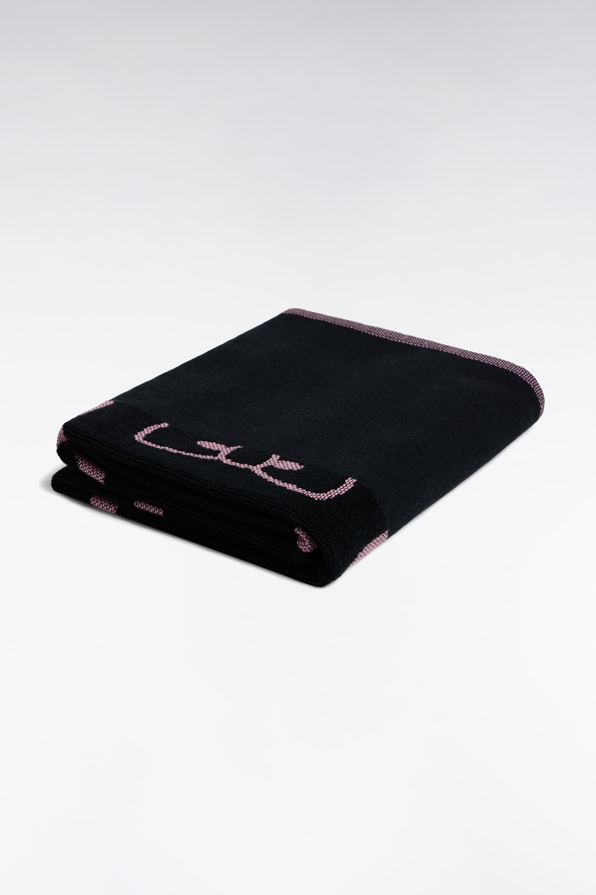 Drap de plage en coton éponge marine jacquard Eden Park rose