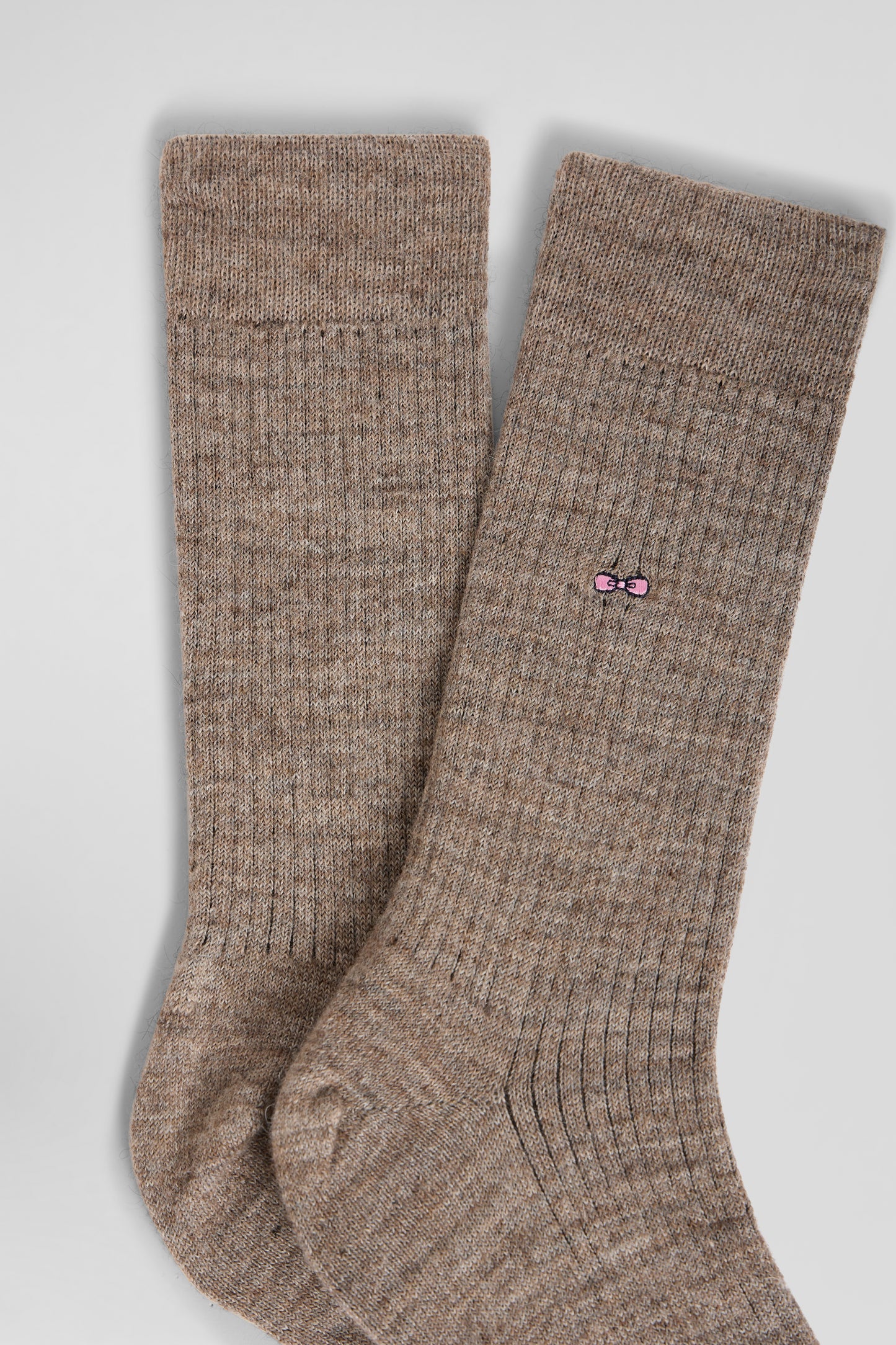 Chaussettes montantes en laine et alpaga camel
