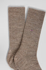 Chaussettes montantes en laine et alpaga camel