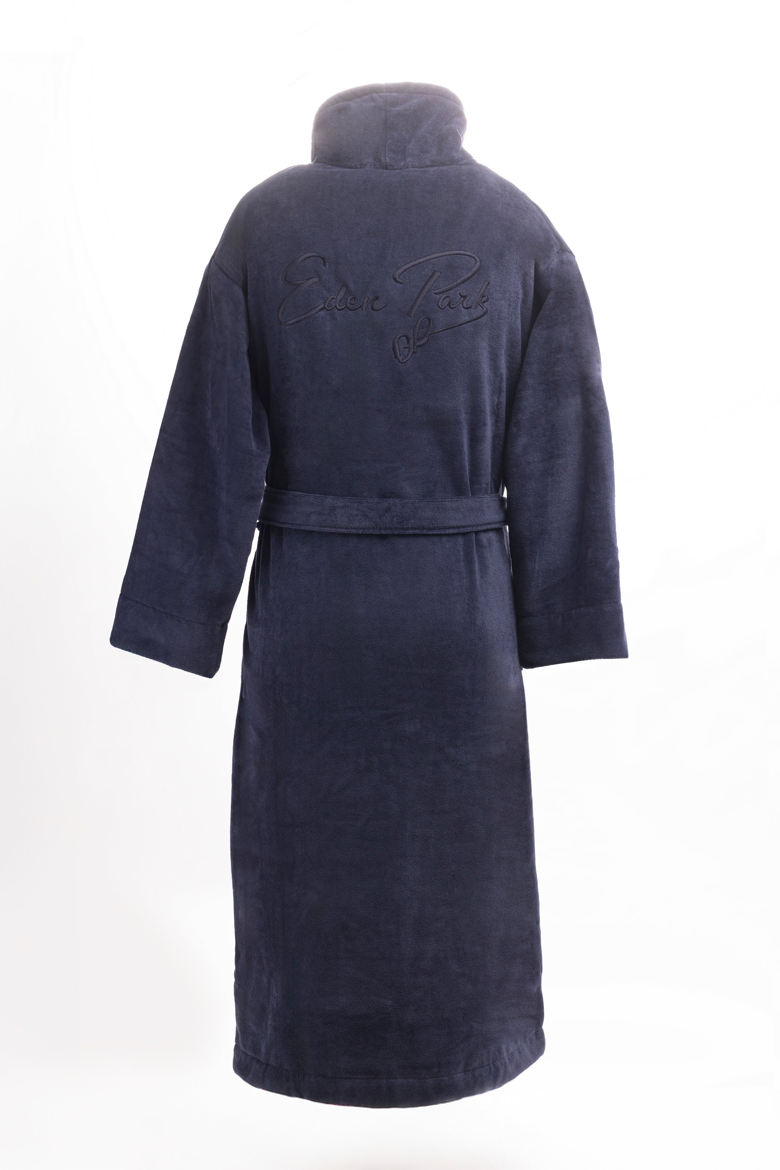 Peignoir en coton éponge marine brodé