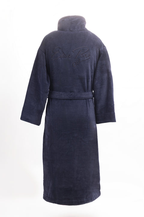 Peignoir en coton éponge marine brodé - Image 3