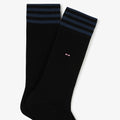 Paire de chaussettes noire à bord rayé